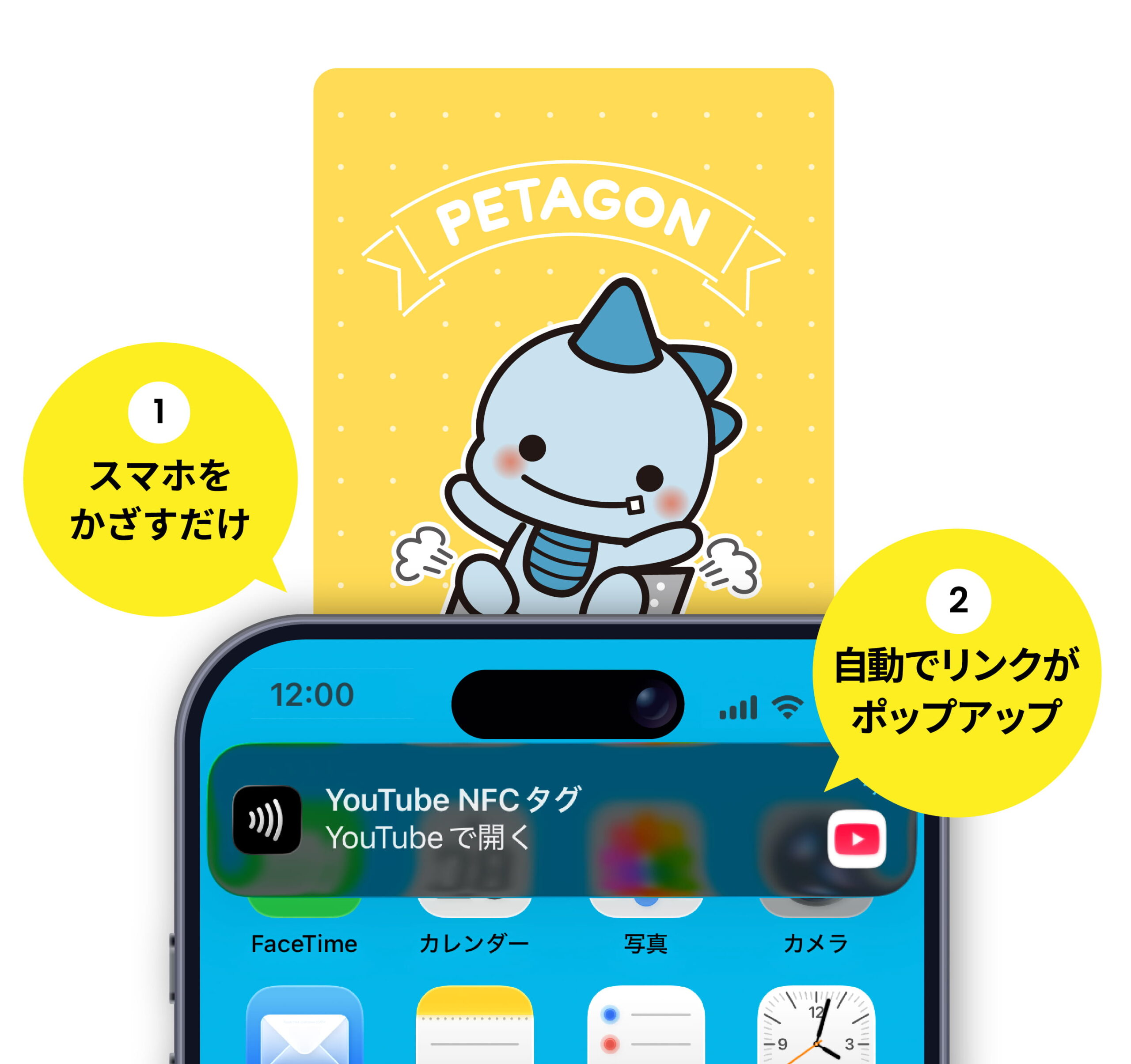 スマートフォンをかざして自動アクセス